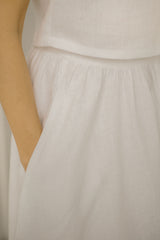 Modest Linen Wedding Dress