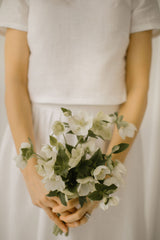 Modest Linen Wedding Dress