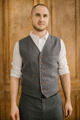 Linen Wedding Vest