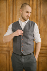 Linen Wedding Vest