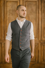 Linen Wedding Vest
