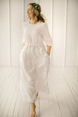 Simple Linen Wedding Dress