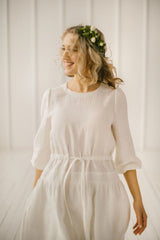 Simple Linen Wedding Dress