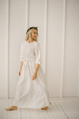 Simple Linen Wedding Dress