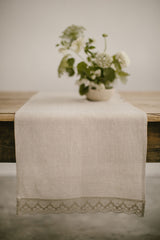 Linen Table Runner With Lace