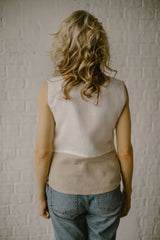 Two Color Linen Blouse