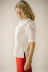 Puritan collar linen blouse