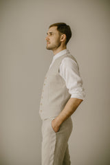 Linen Wedding Vest