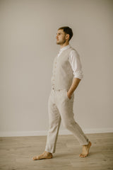Linen Wedding Vest