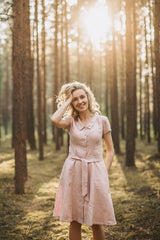 Linen button down dress