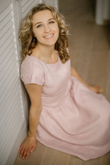 Linen romantic dress