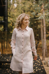 Linen shirt dress (A line)
