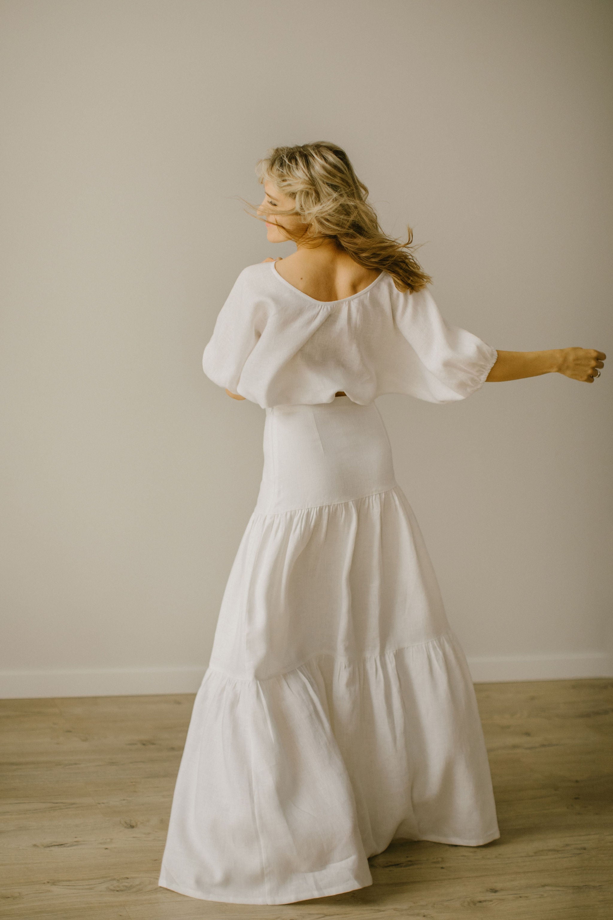 Linen Wedding Dress Set. Handcrafted. Ethically Made.