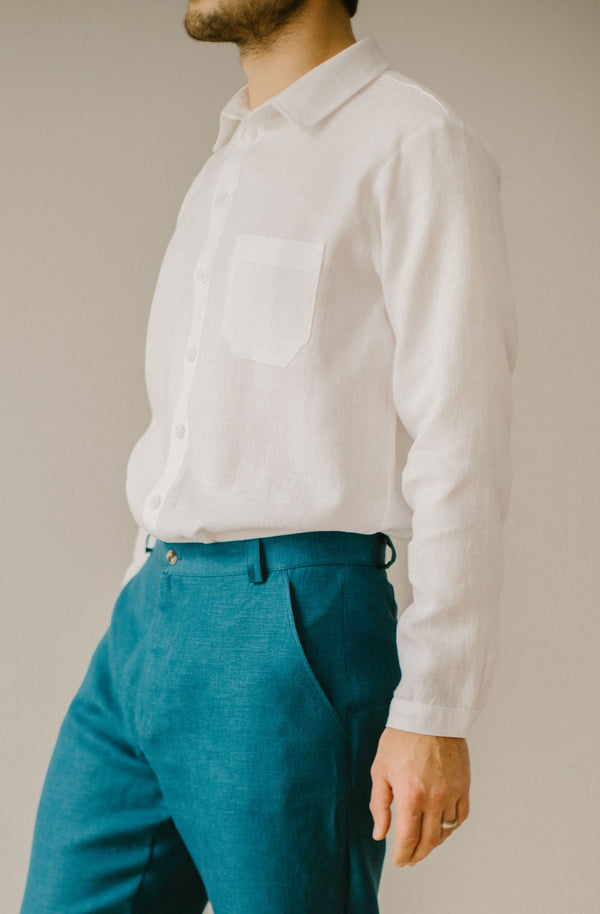 Linen Groom Shirt (narrow cuffs)