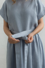 Loose ruffled linen dress