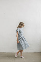 Loose ruffled linen dress