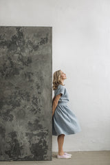 Loose ruffled linen dress