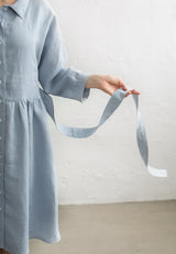 Loose linen shirt dress