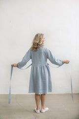 Loose linen shirt dress
