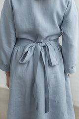 Loose linen shirt dress