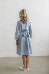Loose linen shirt dress
