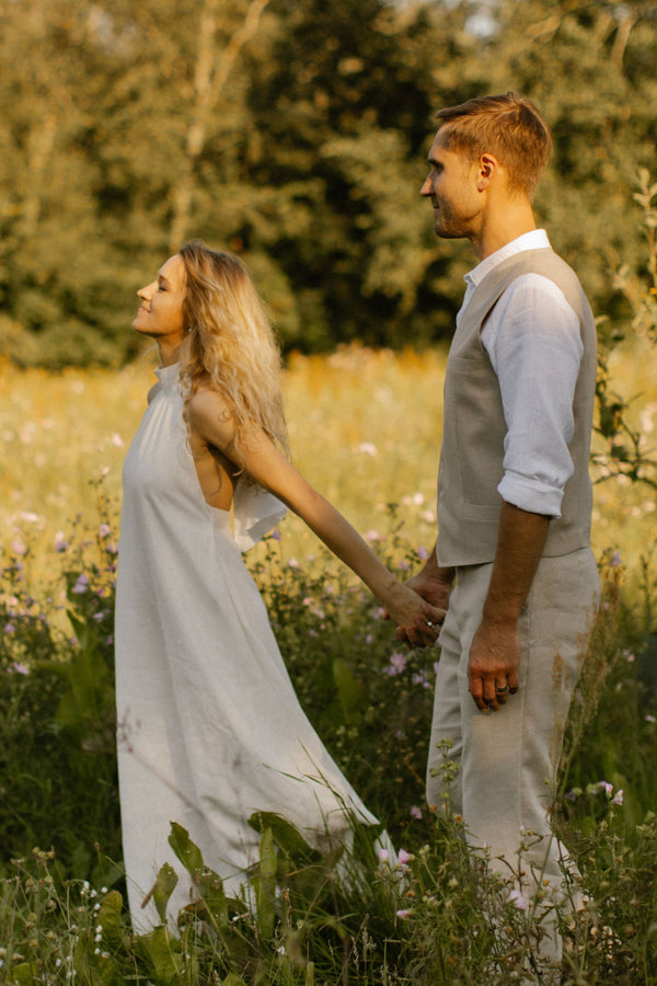 Linen Vineyard Wedding Dress