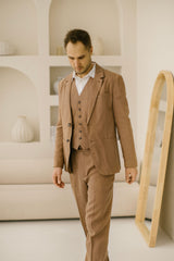 Classic Rustic Linen Wedding Suit (Set of 5)