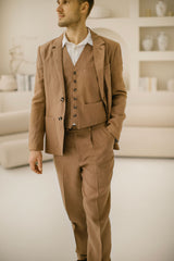 Classic Rustic Linen Wedding Suit (Set of 5)