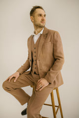 Classic Rustic Linen Wedding Suit (Set of 5)