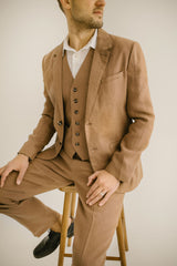 Classic Rustic Linen Wedding Suit (Set of 5)