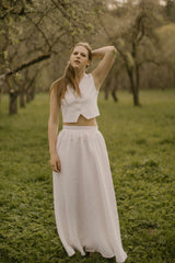 Linen Waistcoat Skirt Set