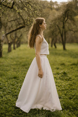 Linen Waistcoat Skirt Set