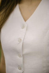 Linen Waistcoat Skirt Set