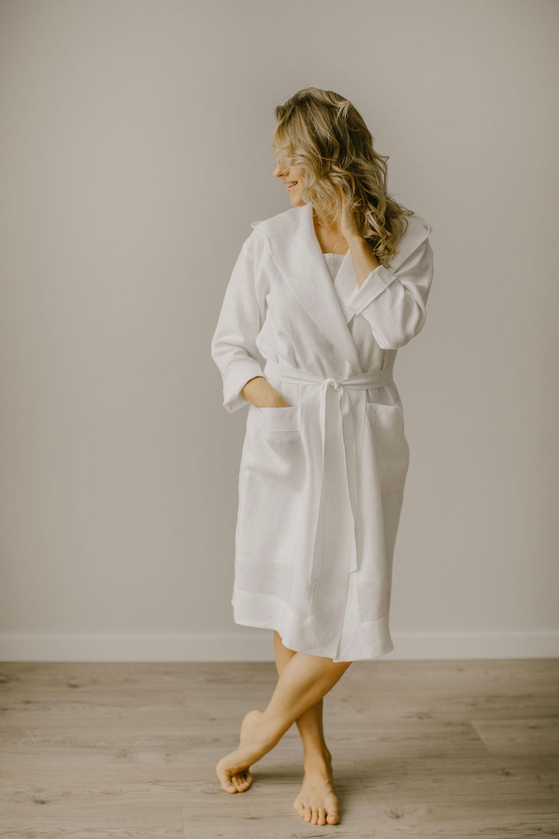 Linen Bridal Robe.