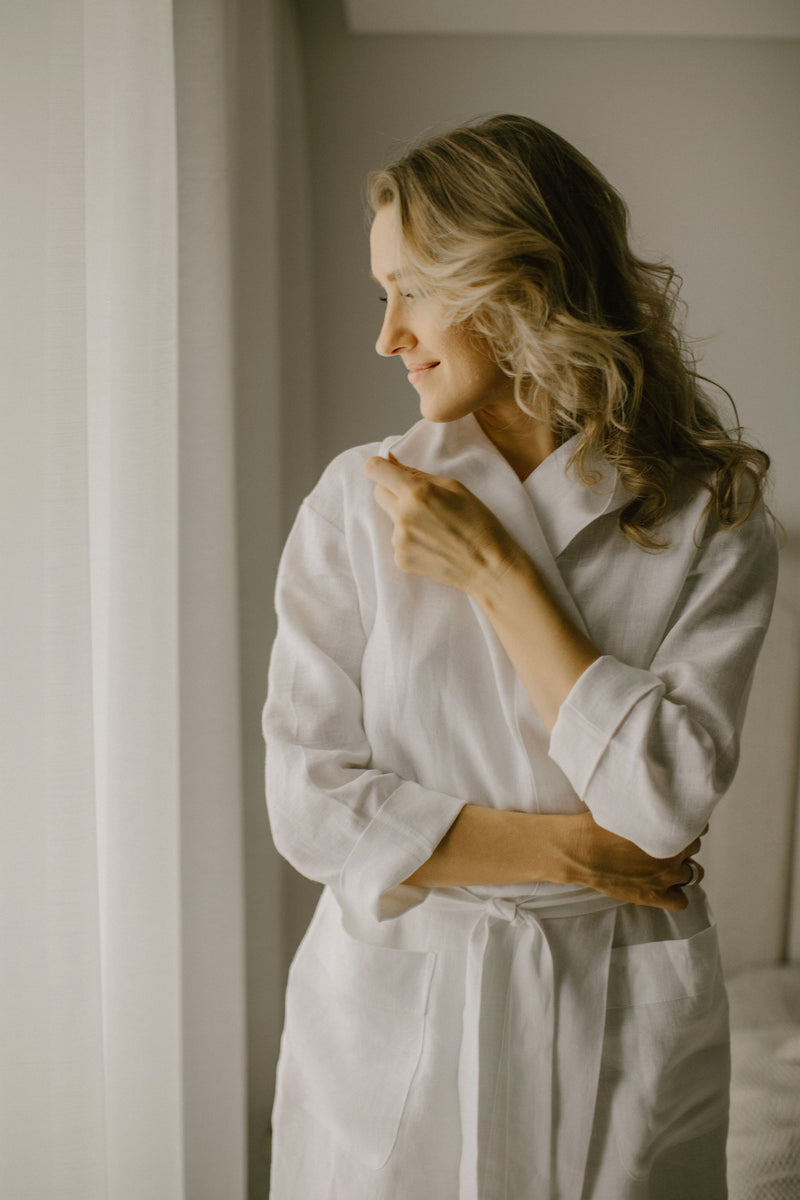 Linen Bridal Robe.