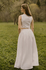 Linen Waistcoat Skirt Set