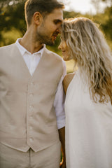 Linen Wedding Vest
