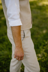 Linen Trousers Waistcoat Set (Set Of 2)