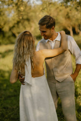 Linen Wedding Vest