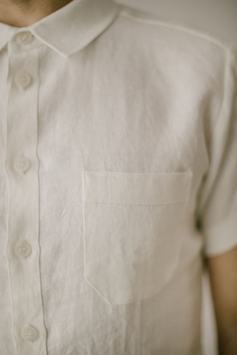 Short Sleeve Linen Shirt For Men