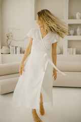 Barefoot Linen Wedding Dress