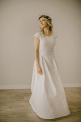 A-Line Linen Wedding Dress