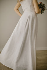 A-Line Linen Wedding Dress