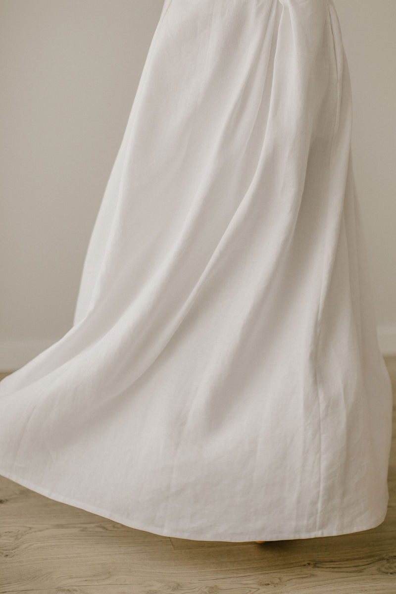 A-Line Linen Wedding Dress