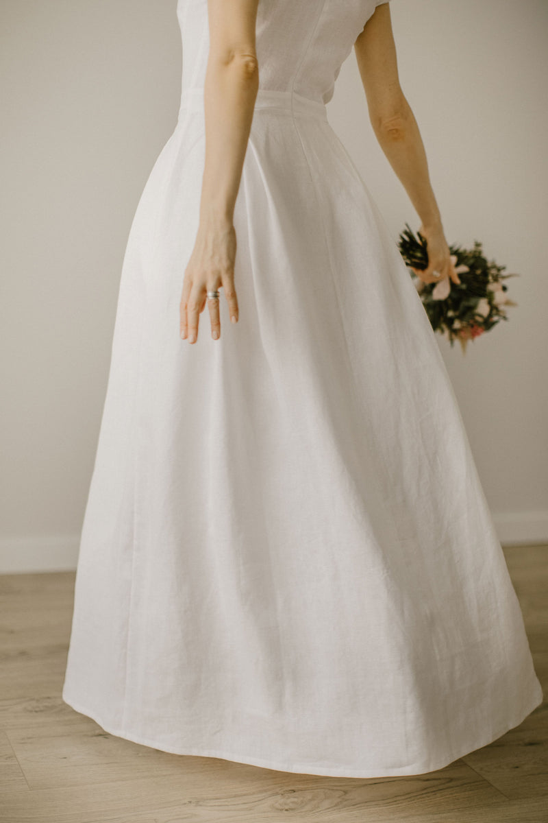 A-Line Linen Wedding Dress