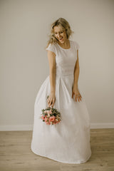 A-Line Linen Wedding Dress