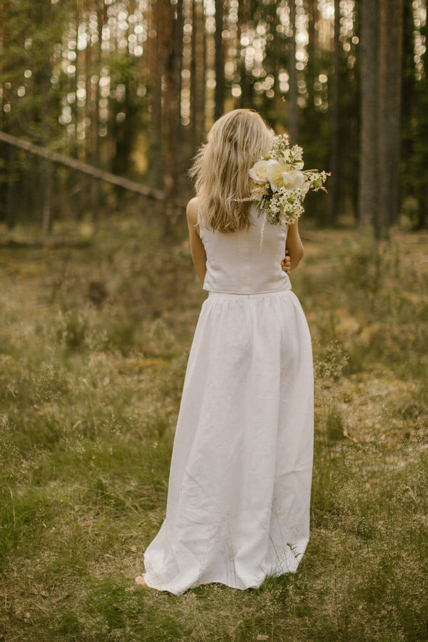 Linen Bridal Waistcoat Skirt Set