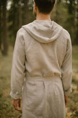 Linen Hooded Bathrobe