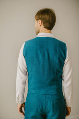 Linen Shorts, Waistcoat, Shirt Set (Set Of 3)