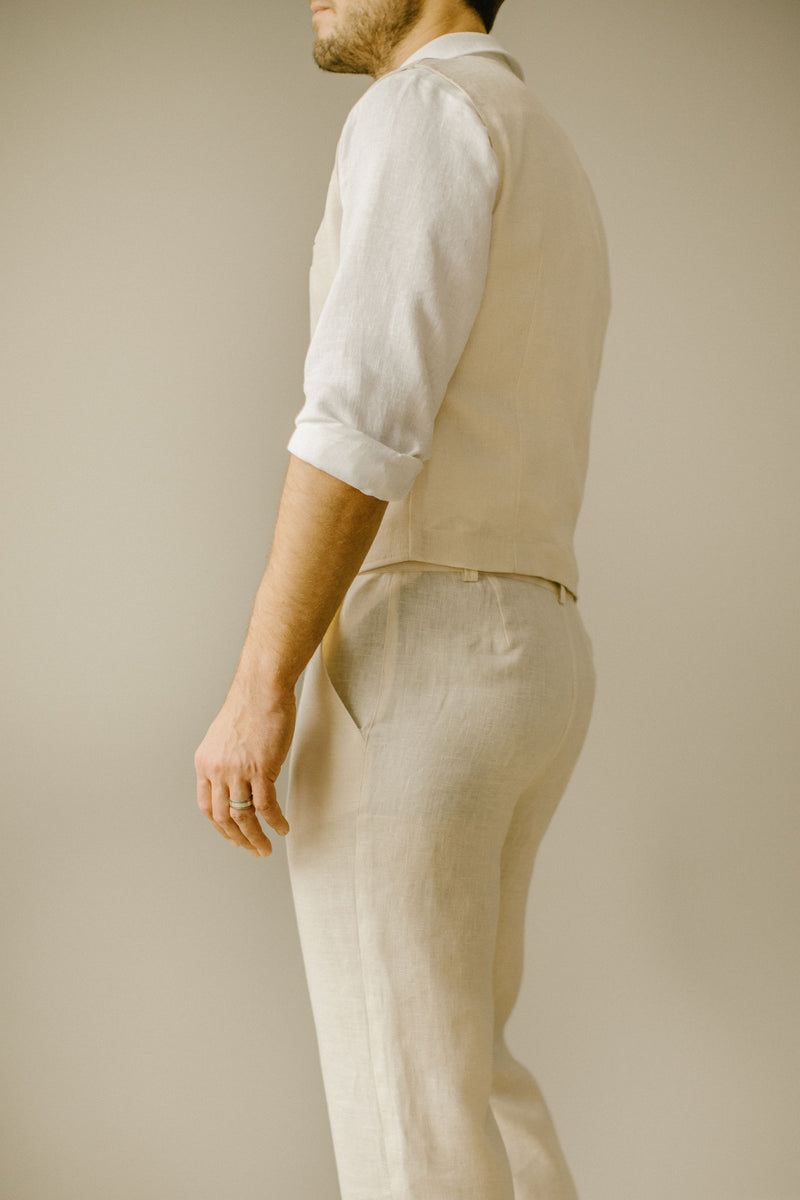 Linen Trousers, Shirt, Waistcoat Set (Set Of 3)